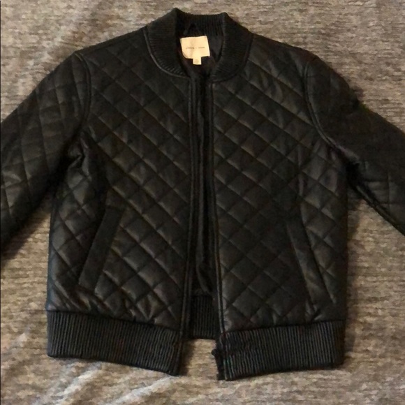 silence + noise Jackets & Blazers - Silence + Noise Vegan Quilted Leather Jacket